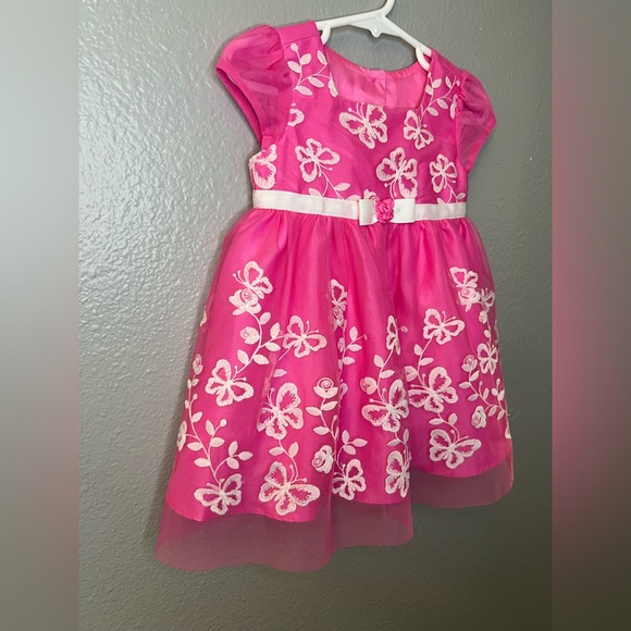 Jona Michelle Pink Butterfly Embroidered Tulle Dress | Size 12M - Picture 3 of 6